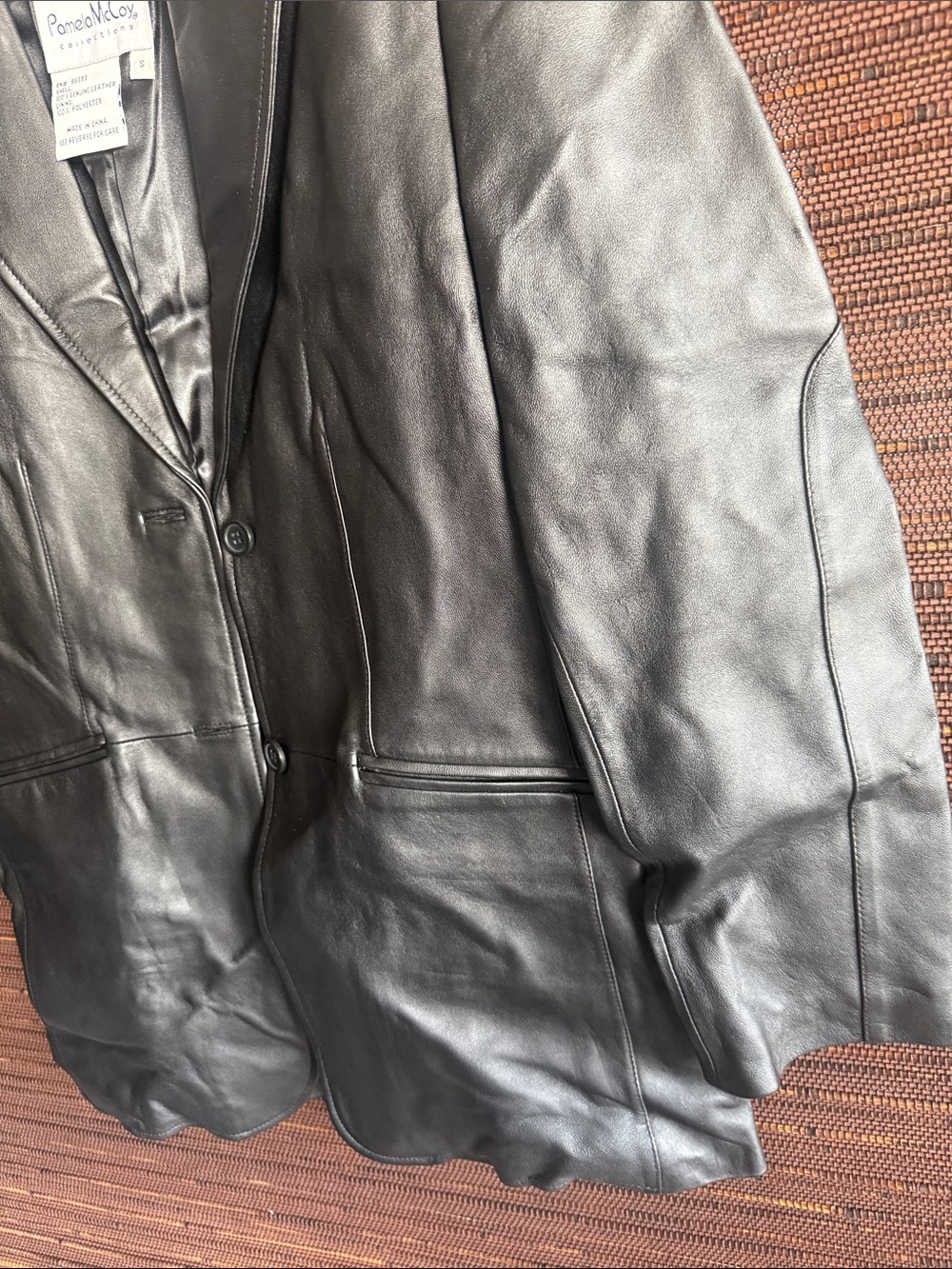 Pamela McCoy Black Leather Blazer Jacket - Picture 3 of 4